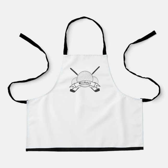 Elegant Golf Theme Design & Player's Name Golfer  Apron (Front)