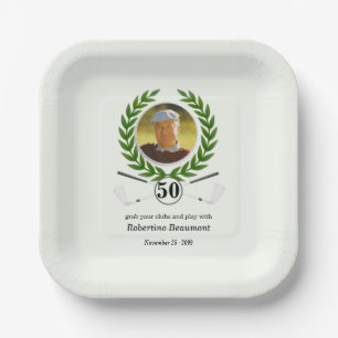 Elegant Golf Theme Player Experience 50th birthday Paper Plate
