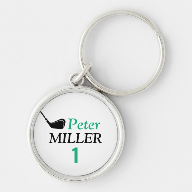 elegant golfer name key ring (Front)