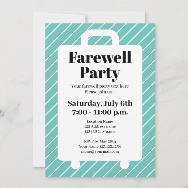 Elegant goodbye farewell going away party invitation (Front)
