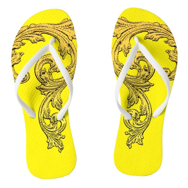 Elegant Goth Design Flip Flops (Footbed)