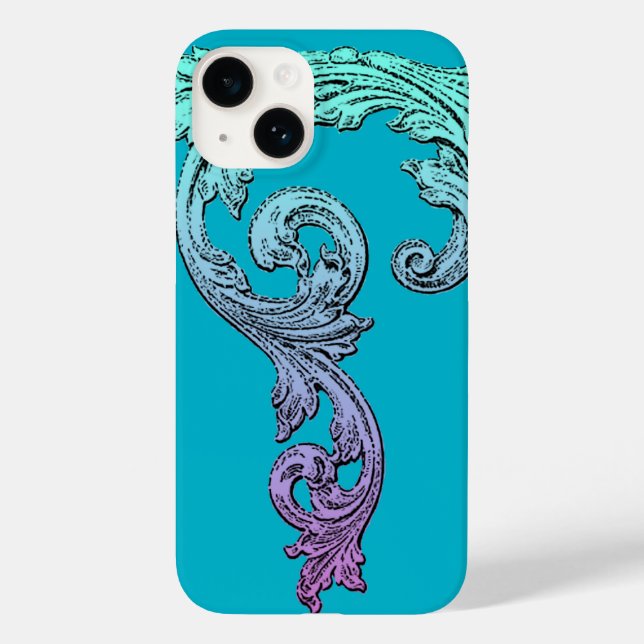 Elegant Goth Design in Blue  Case-Mate iPhone Case (Back)