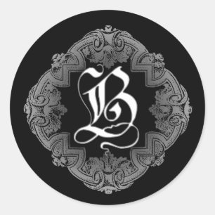 Elegant Goth Initial B Sticker