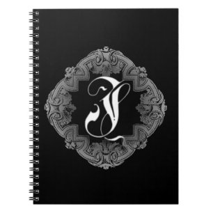 Elegant Goth Initial I Notebook