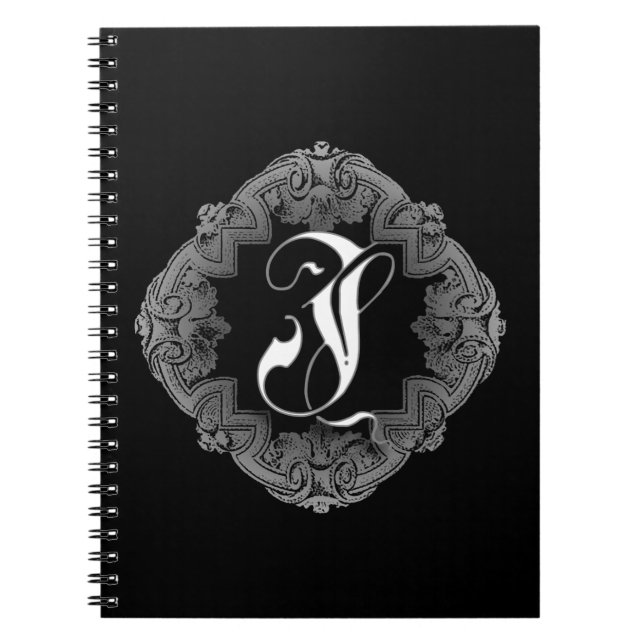 Elegant Goth Initial I Notebook (Front)