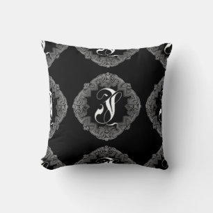 Elegant Goth Initial J Cushion