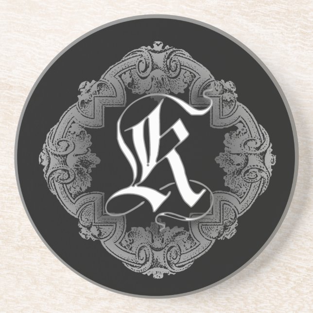 Elegant Goth Initial K Coaster (Front)