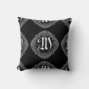 Elegant Goth Initial M Cushion