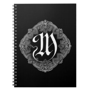 Elegant Goth Initial M Notebook