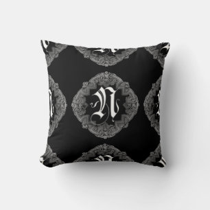 Elegant Goth Initial N Cushion