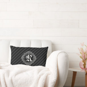 Elegant Goth Initial R Lumbar Cushion