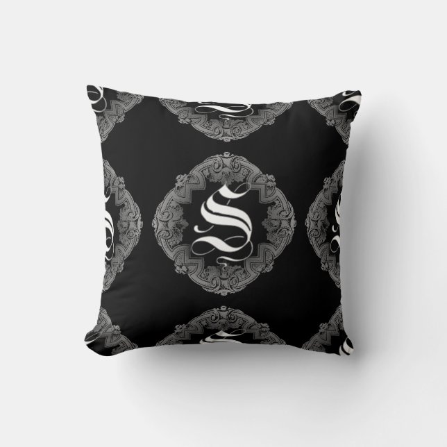 Elegant Goth Initial S Cushion (Front)
