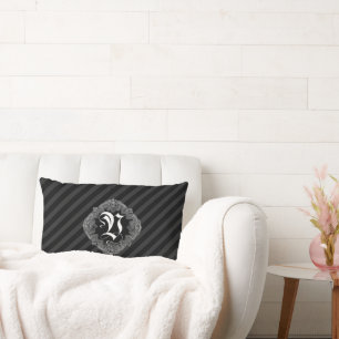 Elegant Goth Initial V Lumbar Cushion