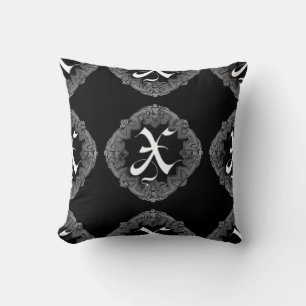 Elegant Goth Initial X Cushion