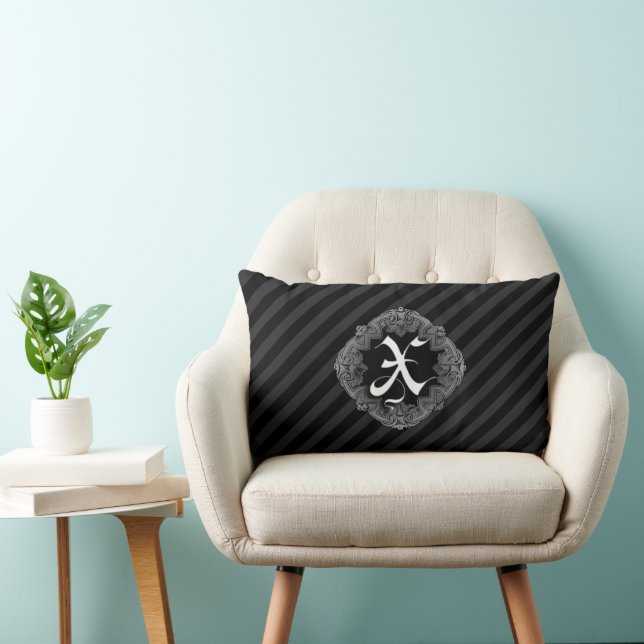 Elegant Goth Initial X Lumbar Cushion (Chair)