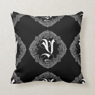 Elegant Goth Initial Y Cushion