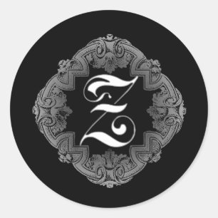 Elegant Goth Initial Z Sticker