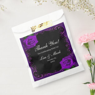Elegant Goth Purple Roses Favour Bag