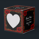 Elegant Goth Red Roses Favour Box<br><div class="desc">Package up a nibble of wedding cake or other sweet treats with these personalised wedding favour boxes. Great for weddings, showers, anniversaries and birthdays! Personalise and create your favour box by adding, and changing the text in the fields provided. You can change font style, size, and colour, as well as...</div>