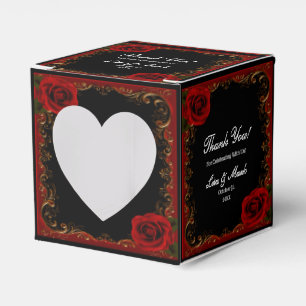 Elegant Goth Red Roses Favour Box