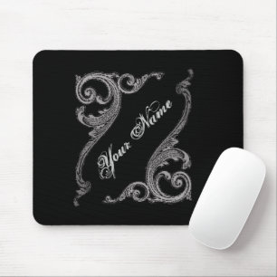 Elegant Goth Swirl Design Personalised Mouse Pad