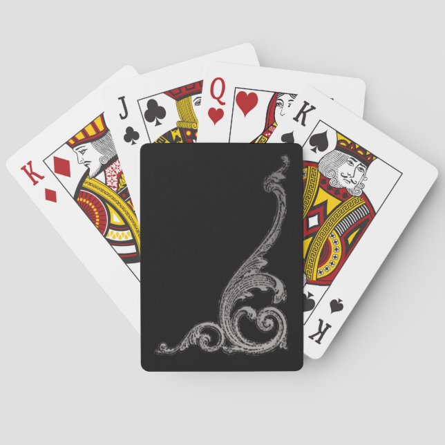 Elegant Goth Swirl Design Playing Cards (Back)