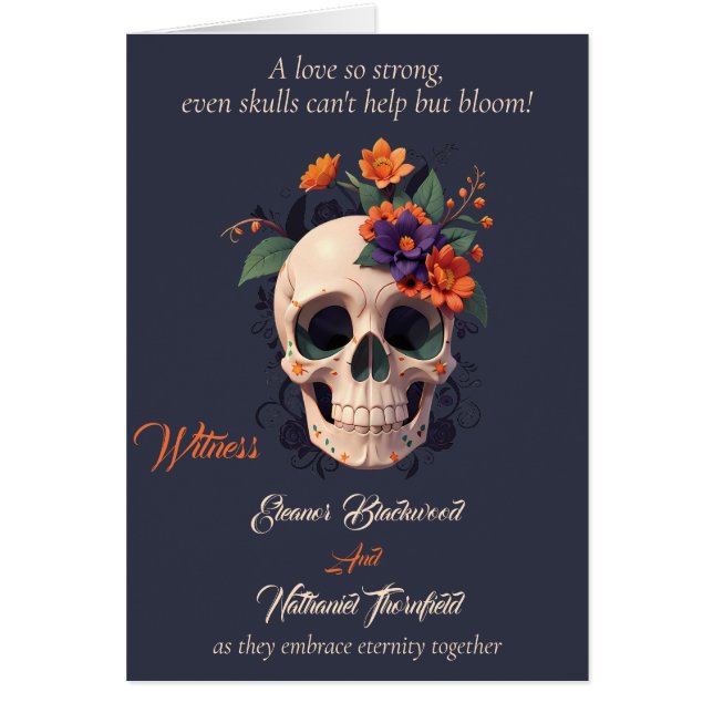 Elegant Gothic 3D Floral Complete Wedding program (Front)