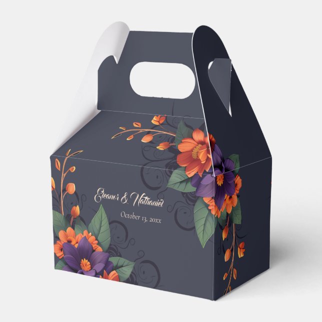 Elegant Gothic 3D Floral Favour Box (Front Side)