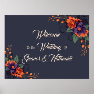 Elegant Gothic 3D Floral Wedding Poster