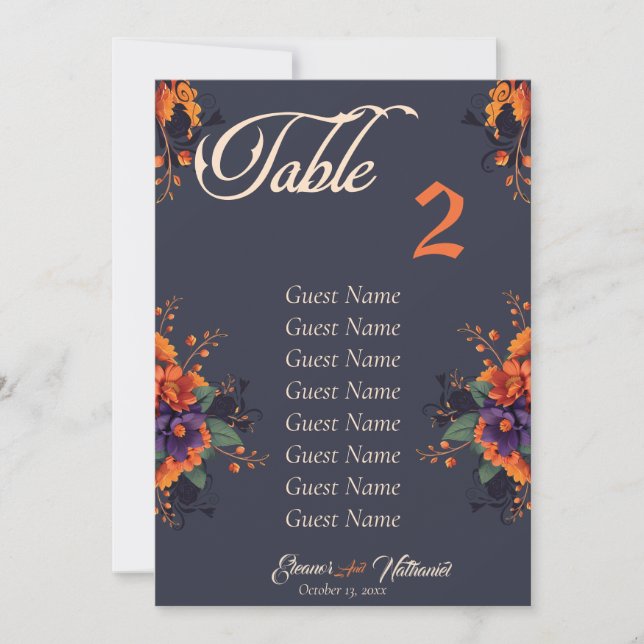 Elegant Gothic 3D individual table seating chart Announcement (Front)