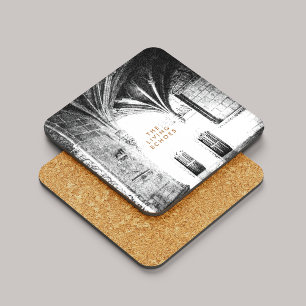 Elegant Gothic Architecture Sketch Coaster
