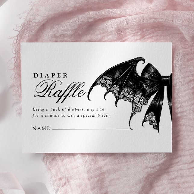 Elegant Gothic Baby Shower Diaper Raffle Card (Creator Uploaded)