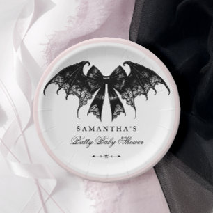 Elegant Gothic Baby Shower Paper Plate