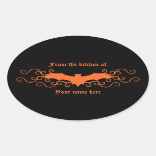 Elegant Gothic bat from the kitchen of Oval Sticker