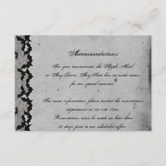 Elegant Gothic Bat Lace Posh Wedding Insert