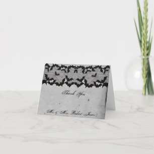 Elegant Gothic Bat Lace Posh Wedding Thank You Card