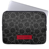 Elegant Gothic Black Rose Pattern Personalised
