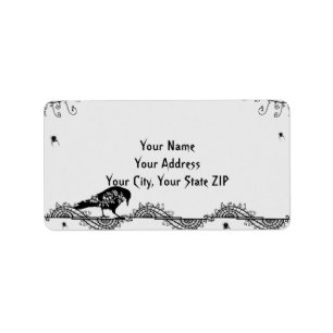 Elegant Gothic Black White Halloween Address Label