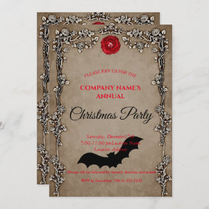 Elegant Gothic Christmas party invitation