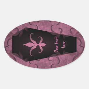 Elegant gothic coffin Halloween favour label
