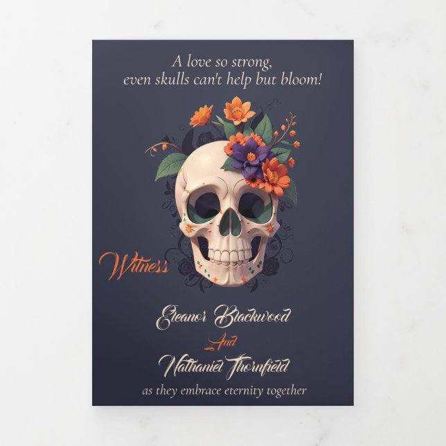 Elegant Gothic Complete Trifolded Wedding program Tri-Fold Invitation (Cover)