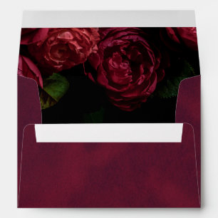  Elegant Gothic Dark Floral Name Address Wedding Envelope