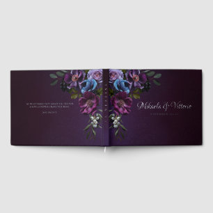 Elegant Gothic Dark Flower Wedding  Guest Book