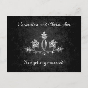 Elegant gothic dark romance save the date announcement postcard