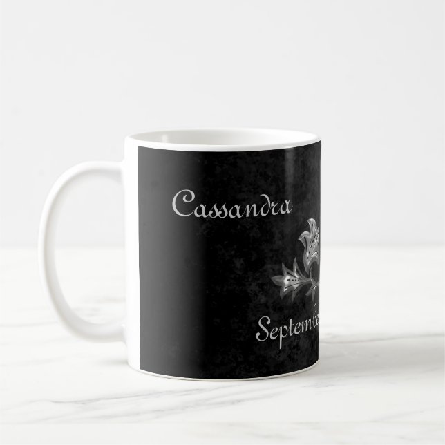 Elegant gothic dark romance wedding coffee mug (Left)