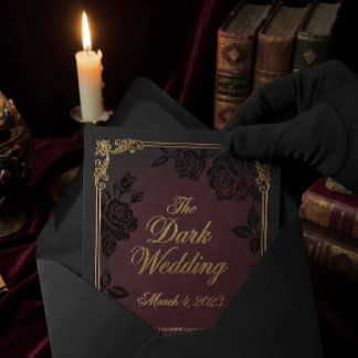 Elegant Gothic Dark Romance Wedding Invitation