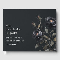 Elegant Gothic Dark Watercolor Black Rose Wedding