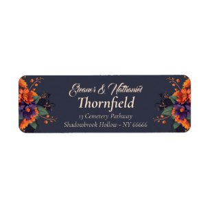 Elegant Gothic Floral Traditional wedding Address Return Address Label