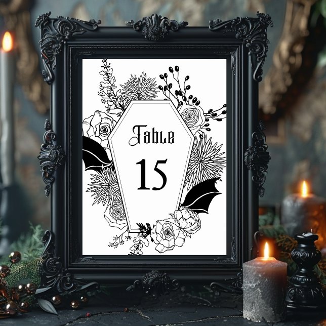 Elegant Gothic Floral Wedding Reception Table Number (Creator Uploaded)