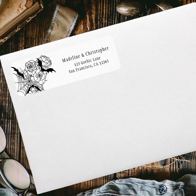Elegant Gothic Floral Wedding Return Address Label (Creator Uploaded)